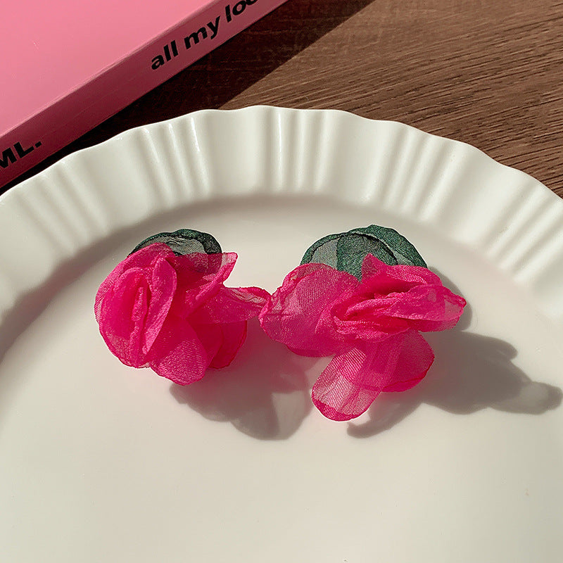 Wholesale Dopamine Rose Red Earrings